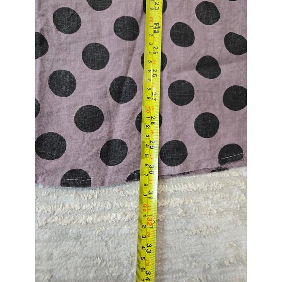 Luca Vanucci Linen Short Sleeve Tunic Top Lagenlook Mauve Purple Polka Dot Large - Picture 6 of 6